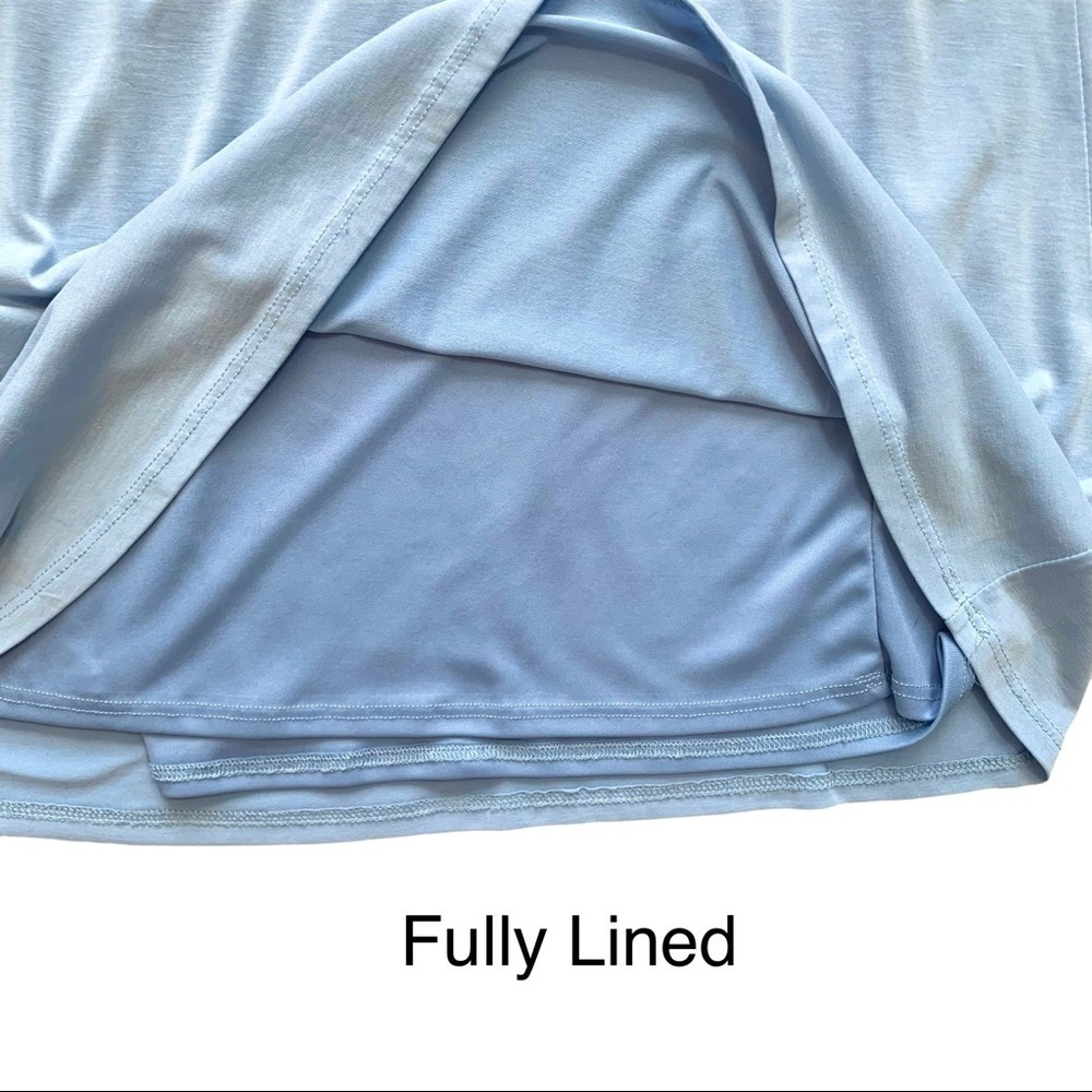 Altar’d State Solid Powder Blue Cold Shoulder Ruffled Shift Dress Small - Picture 10 of 15